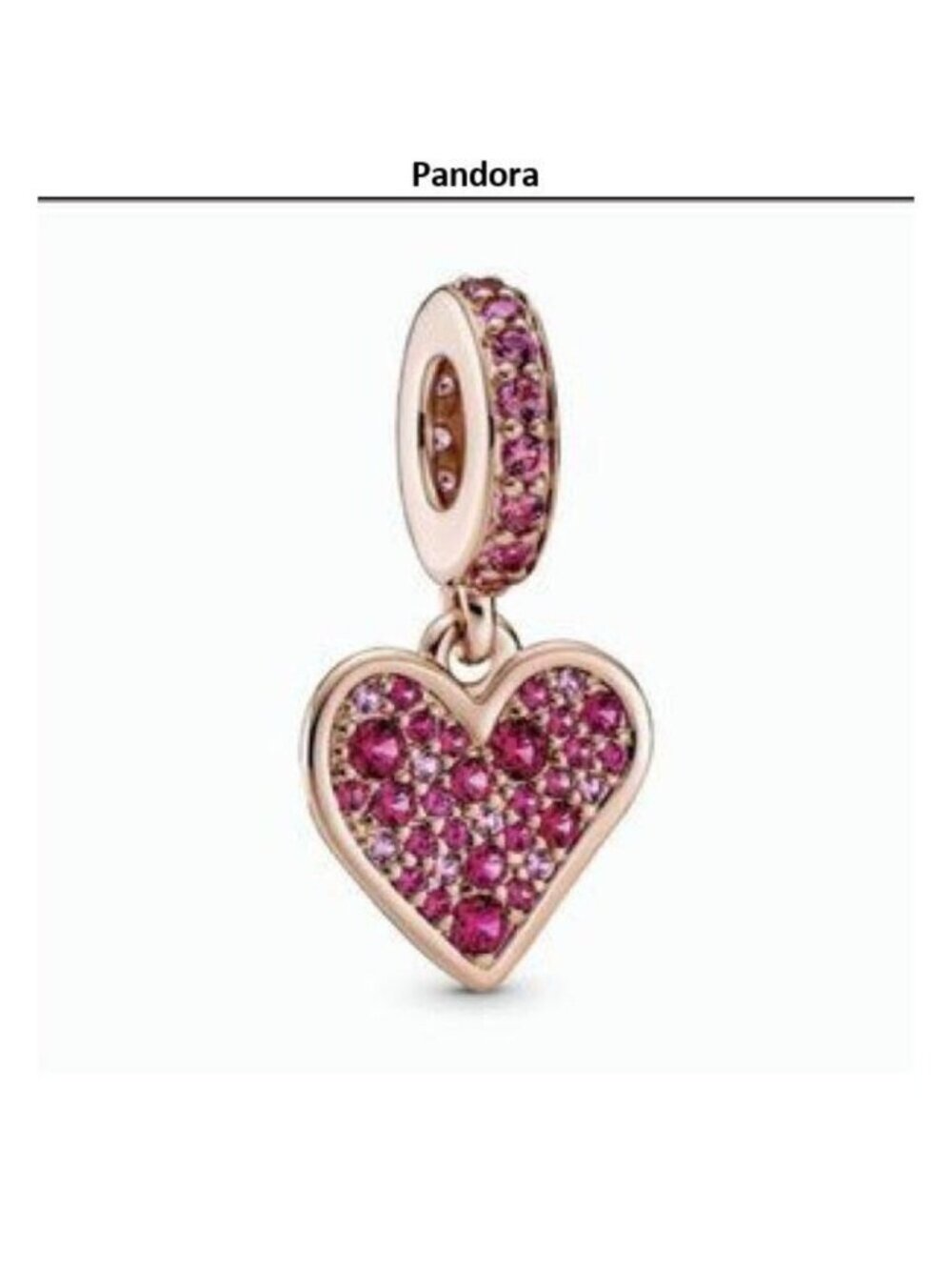 Pandora Pink Crystal Heart Bracelet Charm